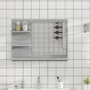 badeværelsesspejl 60x10,5x45 cm konstrueret træ grå sonoma-eg