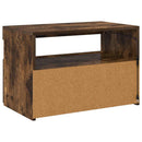 tv-bord med LED-lys 60x35x40 cm røget eg