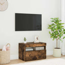 tv-bord med LED-lys 60x35x40 cm røget eg
