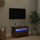 tv-bord med LED-lys 60x35x40 cm røget eg