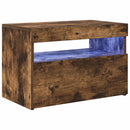 tv-bord med LED-lys 60x35x40 cm røget eg