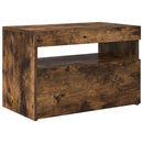 tv-bord med LED-lys 60x35x40 cm røget eg