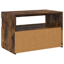 tv-bord med LED-lys 60x35x40 cm røget eg
