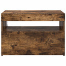 tv-bord med LED-lys 60x35x40 cm røget eg