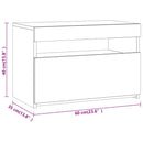 tv-bord med LED-lys 60x35x40 cm grå sonoma-eg