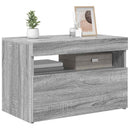 tv-bord med LED-lys 60x35x40 cm grå sonoma-eg