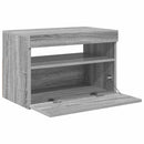 tv-bord med LED-lys 60x35x40 cm grå sonoma-eg
