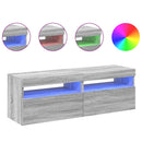 tv-borde med LED-lys 2 stk. 60x35x40 cm grå sonoma-eg