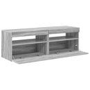 tv-borde med LED-lys 2 stk. 60x35x40 cm grå sonoma-eg