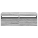tv-borde med LED-lys 2 stk. 60x35x40 cm grå sonoma-eg