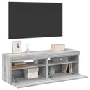 tv-borde med LED-lys 2 stk. 60x35x40 cm grå sonoma-eg