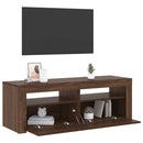 tv-bord med LED-lys 120x35x40 cm brun egetræsfarve
