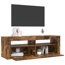 tv-bord med LED-lys 120x35x40 cm røget egetræsfarve