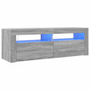 tv-bord med LED-lys 120x35x40 cm grå sonoma-eg