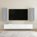 tv-skabe 2 stk. 30,5x30x90 cm konstrueret træ grå sonoma-eg