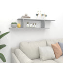 væghængt tv-hylde 125x18x23 cm konstrueret træ grå sonoma-eg