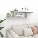 væghængt tv-hylde 125x18x23 cm konstrueret træ grå sonoma-eg