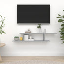 væghængt tv-hylde 125x18x23 cm konstrueret træ grå sonoma-eg