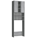 vaskemaskineskab 64x25,5x190 cm grå sonoma-eg