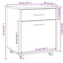 rullebord 45x38x54 cm konstrueret træ røget egetræ