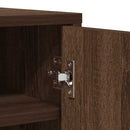 skoskab 60x35x92 cm konstrueret træ brun egetræsfarve