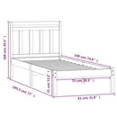 sengeramme 75x190 cm Small Single massivt træ