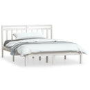 sengeramme 135x190 cm dobbelt massivt træ hvid