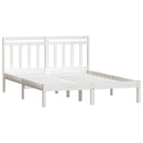 sengeramme 135x190 cm dobbelt massivt træ hvid