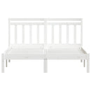 sengeramme 135x190 cm dobbelt massivt træ hvid