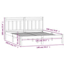 sengeramme 135x190 cm dobbelt massivt træ hvid
