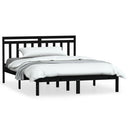 sengeramme 140x190 cm massivt fyrretræ sort