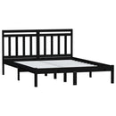 sengeramme 140x190 cm massivt fyrretræ sort