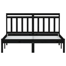 sengeramme 140x190 cm massivt fyrretræ sort