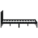 sengeramme 140x190 cm massivt fyrretræ sort