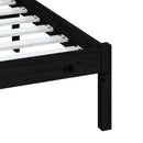 sengeramme 140x190 cm massivt fyrretræ sort