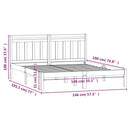 sengeramme 140x190 cm massivt fyrretræ sort