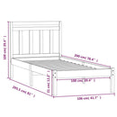 sengeramme 100x200 cm massivt fyrretræ hvid
