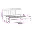 sengeramme 140x200 cm massivt fyrretræ hvid