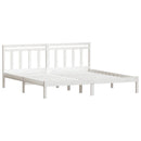 sengeramme 160x200 cm King Size massivt fyrretræ hvid