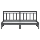 sengeramme 200x200 cm massivt fyrretræ grå