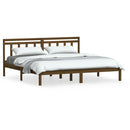 sengeramme 200x200 cm massivt fyrretræ gyldenbrun