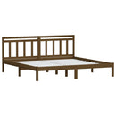 sengeramme 200x200 cm massivt fyrretræ gyldenbrun