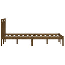 sengeramme 200x200 cm massivt fyrretræ gyldenbrun