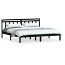 sengeramme 200x200 cm massivt fyrretræ sort