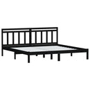 sengeramme 200x200 cm massivt fyrretræ sort
