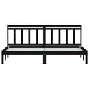sengeramme 200x200 cm massivt fyrretræ sort