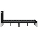 sengeramme 200x200 cm massivt fyrretræ sort
