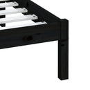 sengeramme 200x200 cm massivt fyrretræ sort