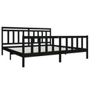 sengeramme 200x200 cm massivt træ sort