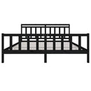 sengeramme 200x200 cm massivt træ sort